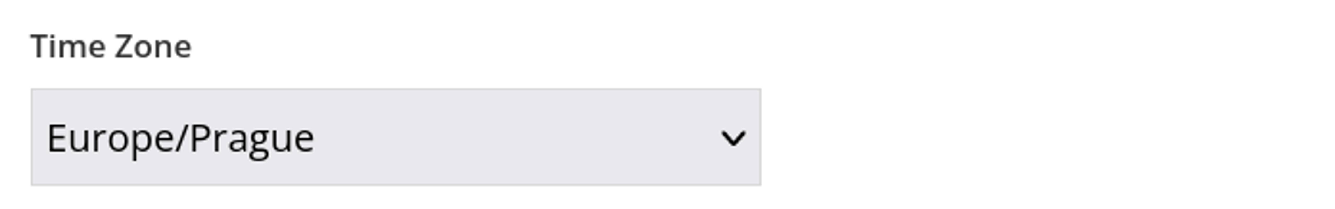Time Zone dropdown list