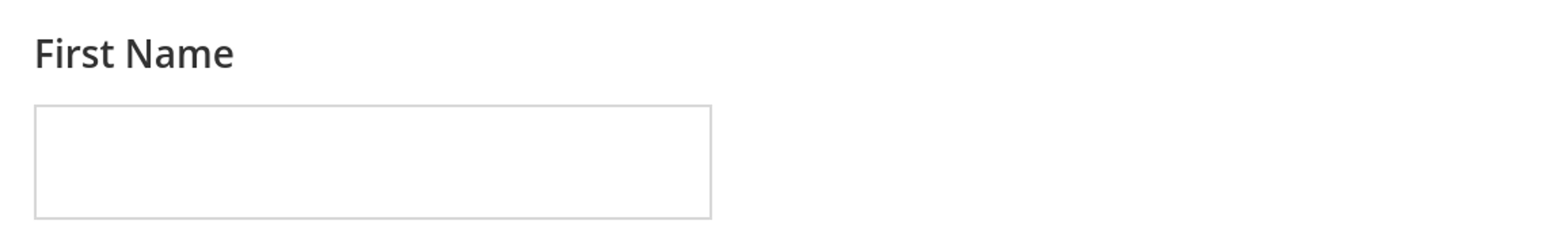First Name input field