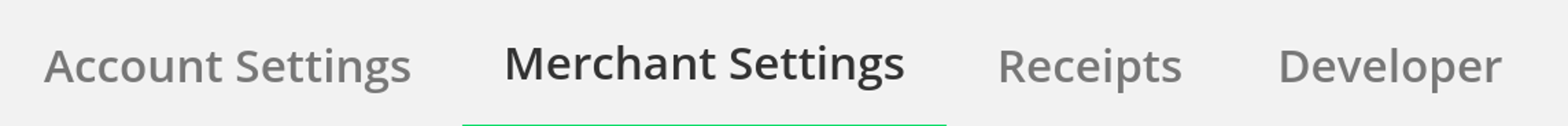 Merchant Settings option