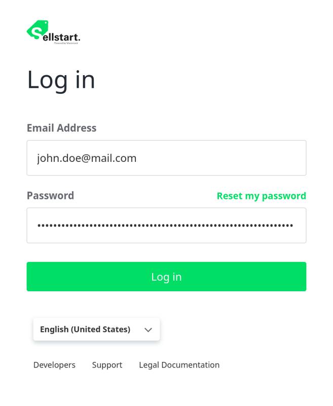  Log in page