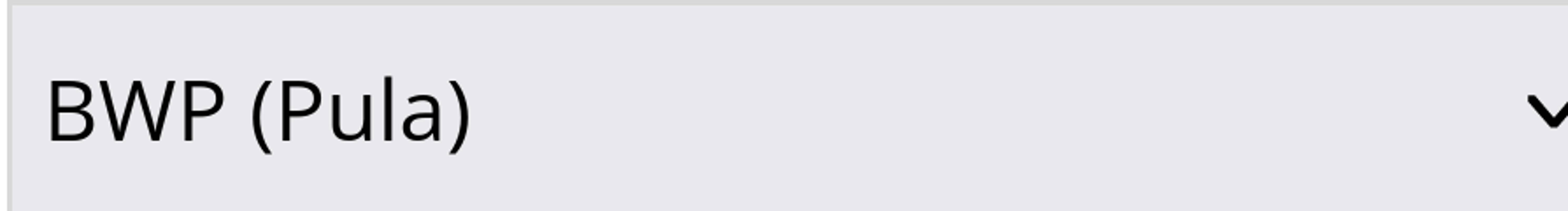 Dropdown list in the &ldquo;Sandbox currency&rdquo; subsection