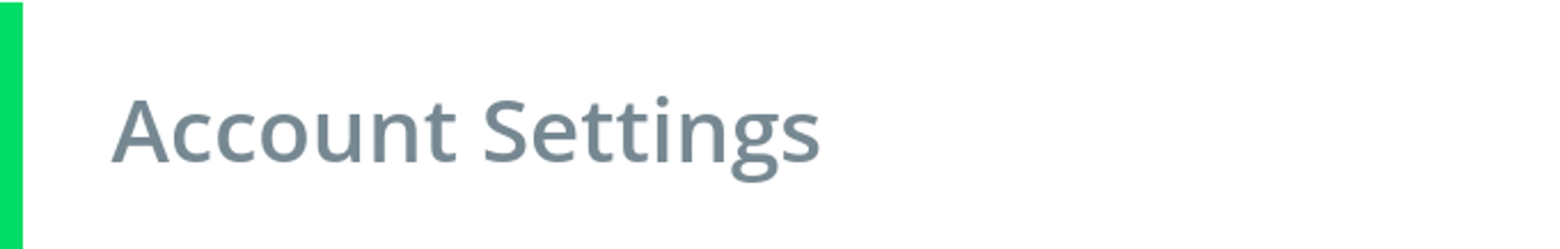 The &ldquo;Account Settings&rdquo; option on the left side of the interface