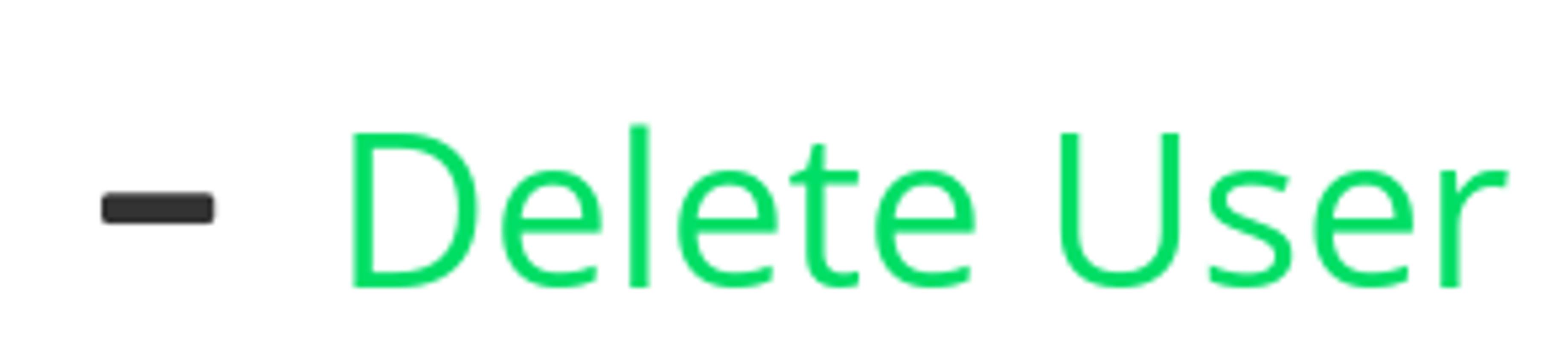The &ldquo;Delete User&rdquo; option in the &ldquo;User Details&rdquo; section