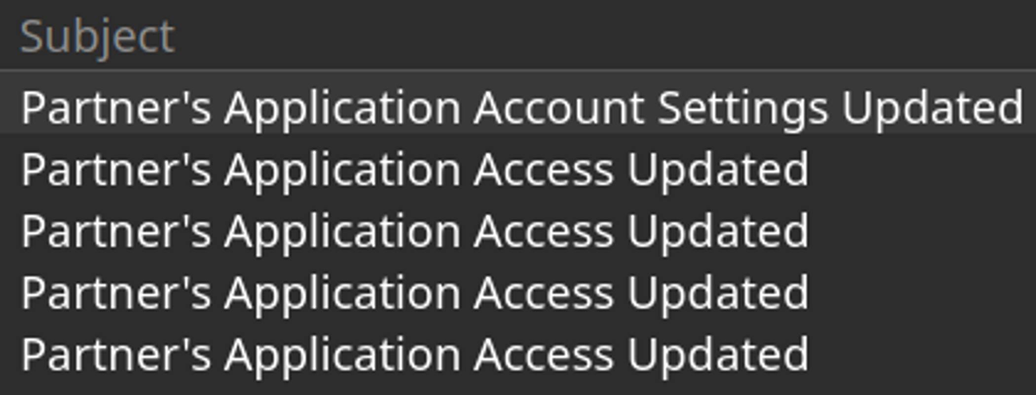 Emails from ***@****.** with information, about what changed on the account