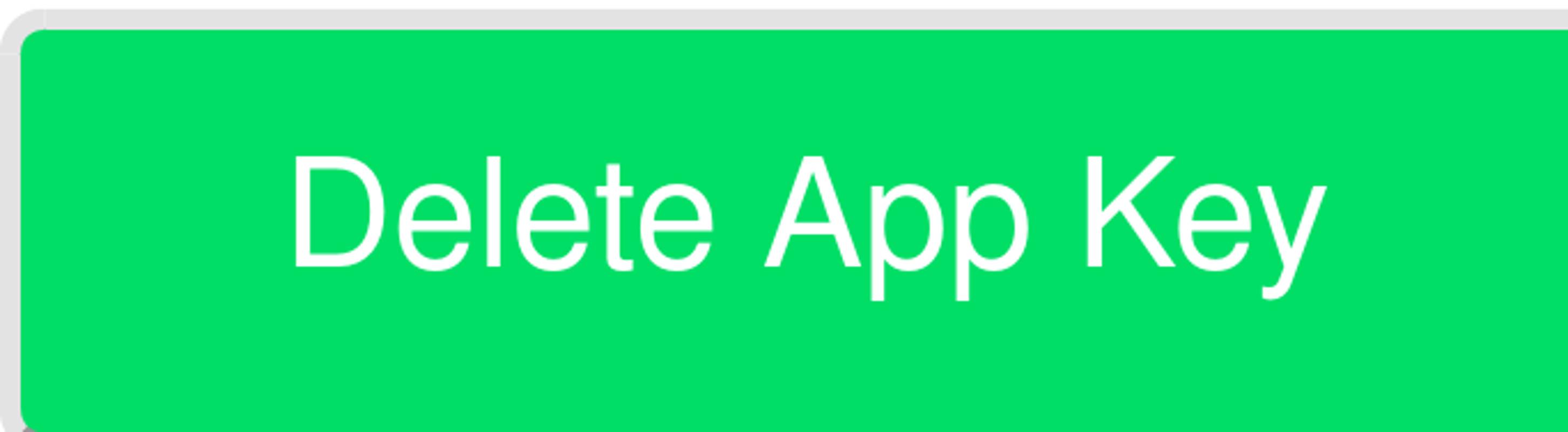 The &ldquo;Delete App Key&rdquo; button