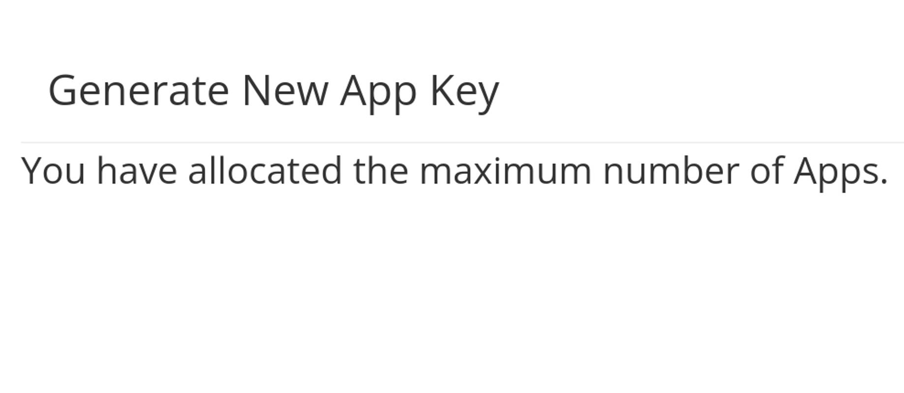 The information, about the maximum number of allocated Apps.