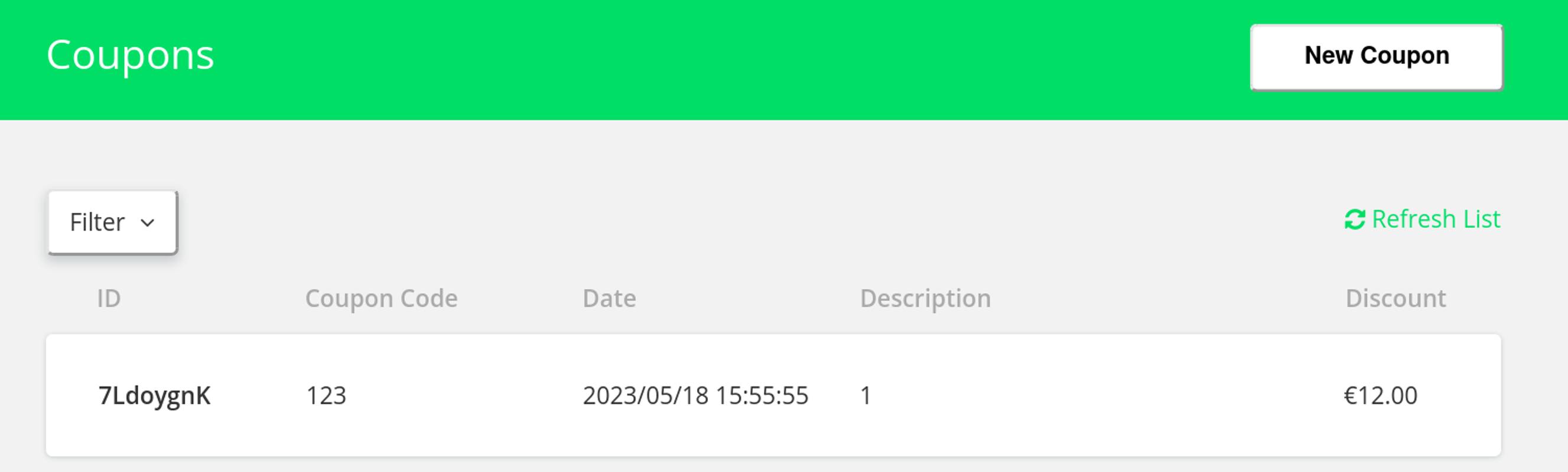 Accessing the Coupons Feature