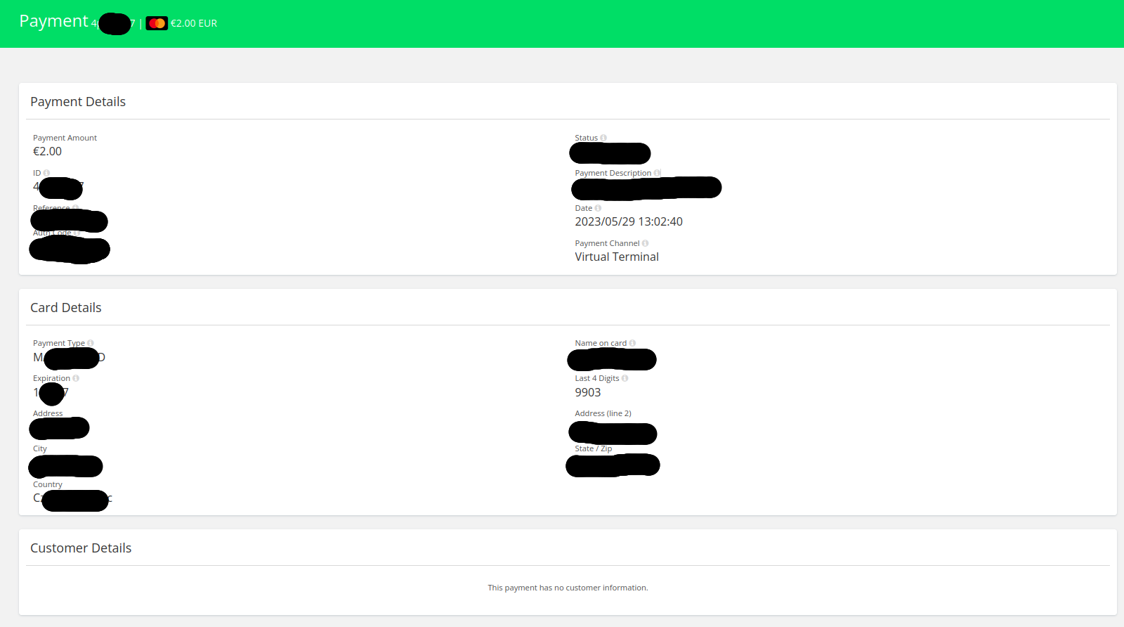 Viewing Payment Details