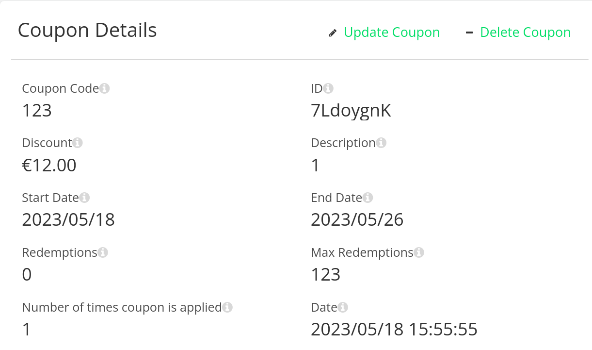 Reviewing Existing Coupons