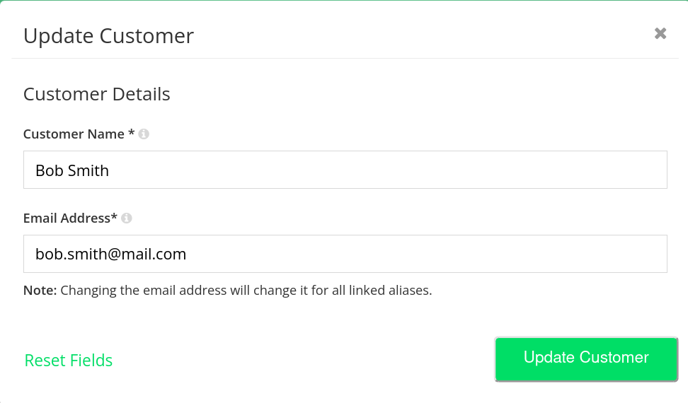 Update Customer Data